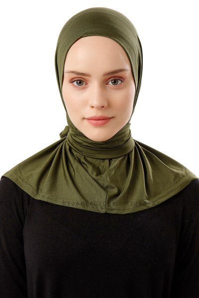 Sportif Plain - Khaki Praktisk Viskos Hijab