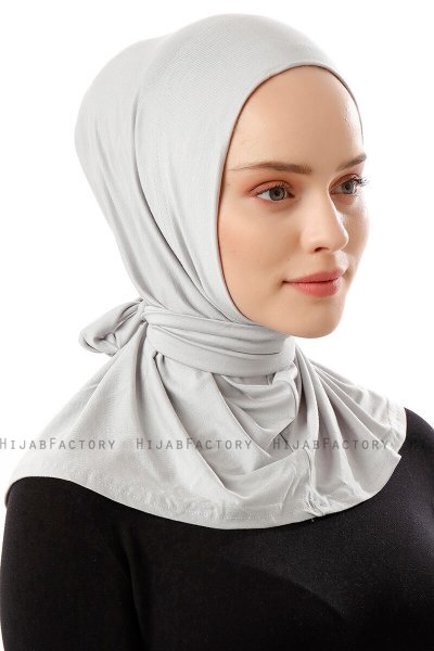Sportif Plain - Ljusgrå Praktisk Viskos Hijab