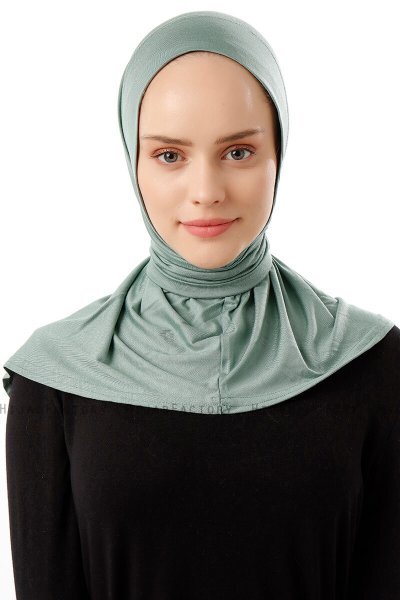 Sportif Plain - Grön Praktisk Viskos Hijab
