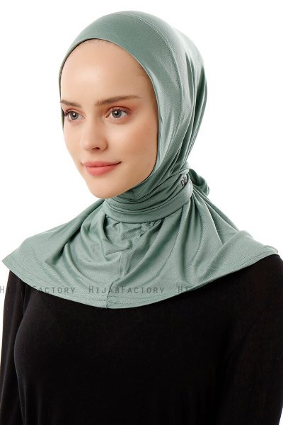 Sportif Plain - Grön Praktisk Viskos Hijab