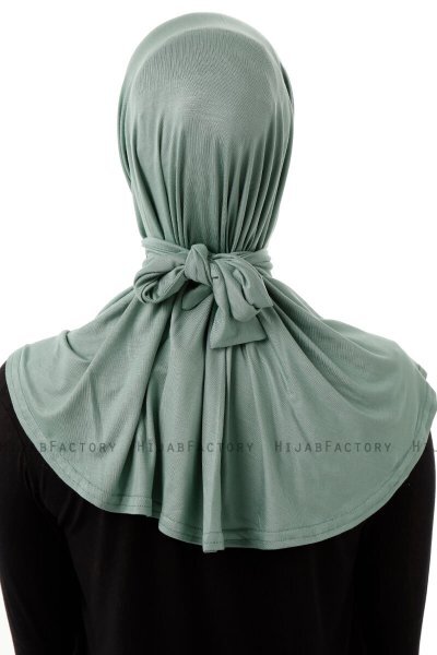Sportif Plain - Grön Praktisk Viskos Hijab