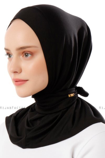 Sportif Cross - Svart & Gold Praktisk Viskos Hijab