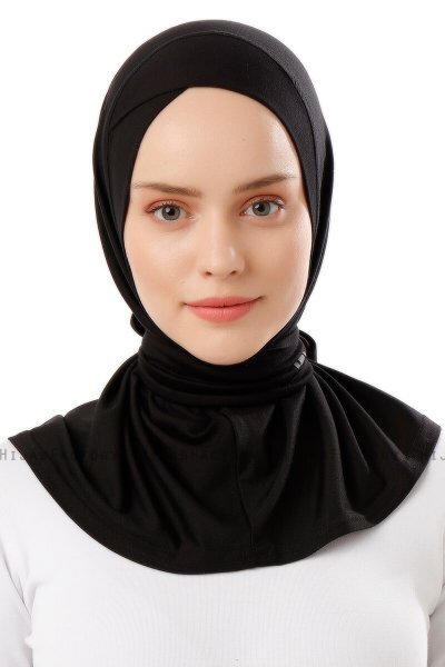 Sportif Cross - Svart & Ljusgrå Praktisk Viskos Hijab