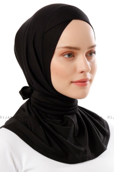 Sportif Cross - Svart & Ljusgrå Praktisk Viskos Hijab