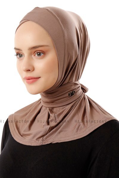 Sportif Cross - Mörk Taupe Praktisk Viskos Hijab