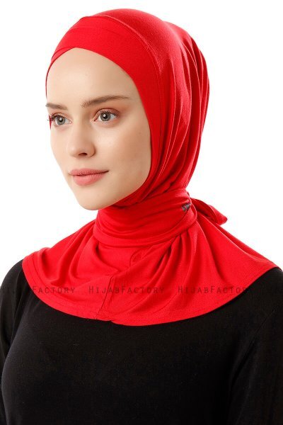 Sportif Cross - Röd Praktisk Viskos Hijab
