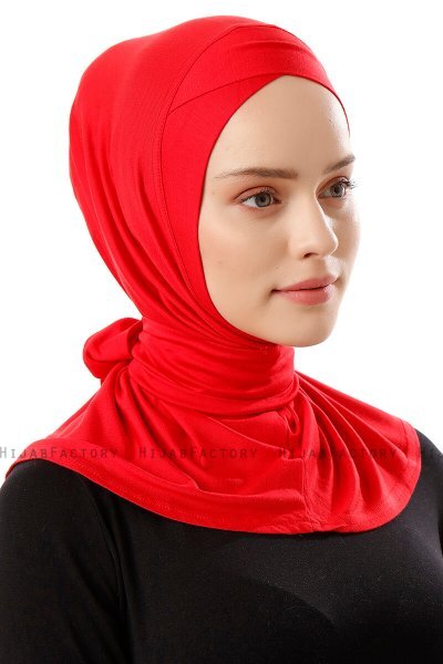 Sportif Cross - Röd Praktisk Viskos Hijab