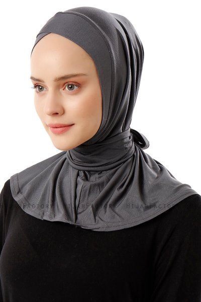 Sportif Cross - Mörkgrå Praktisk Viskos Hijab