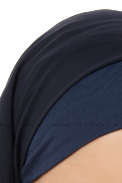 Alara Plain - Marinblå One Piece Chiffon Hijab