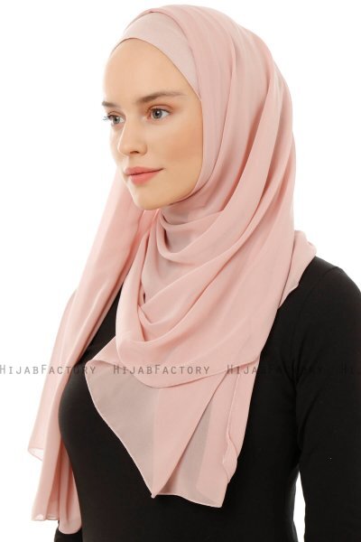 Alara Plain - Gammelrosa One Piece Chiffon Hijab