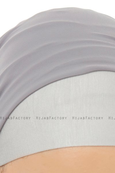 Alara Plain - Mörkgrå One Piece Chiffon Hijab