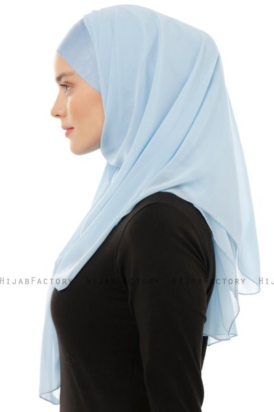 Alara Plain - Ljusblå One Piece Chiffon Hijab