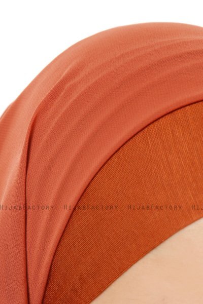 Alara Plain - Tegelröd One Piece Chiffon Hijab