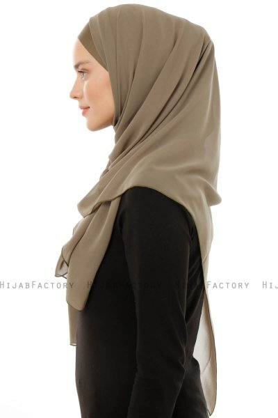 Alara Plain - Olivgrön One Piece Chiffon Hijab