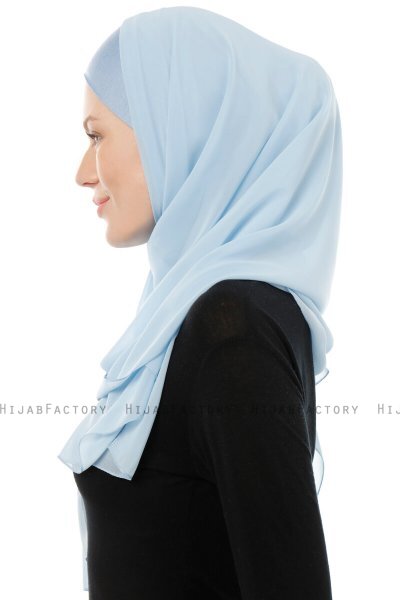 Alara Cross - Ljusblå One Piece Chiffon Hijab