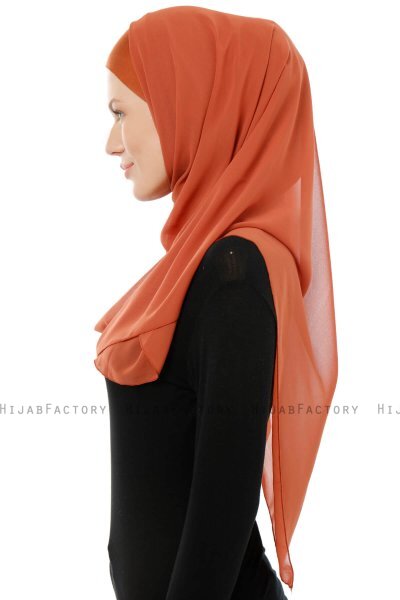 Alara Cross - Tegelröd One Piece Chiffon Hijab