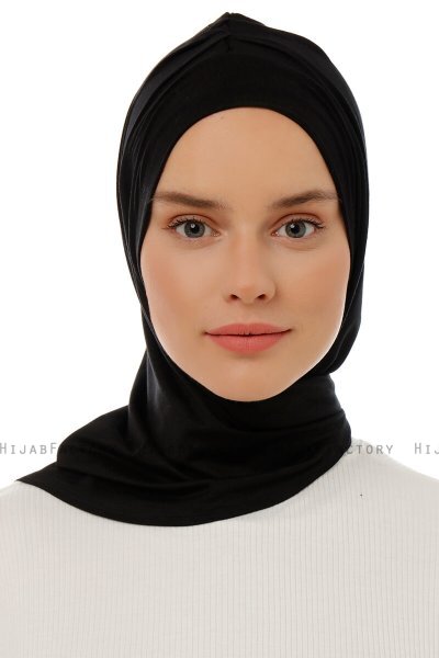 Isra Plain - Svart One-Piece Viskos Hijab