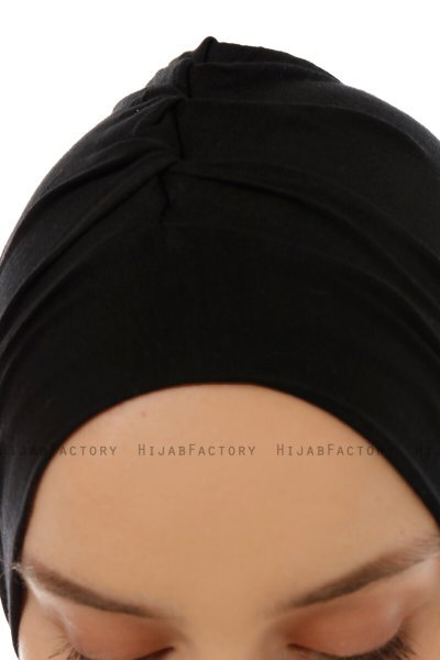 Isra Plain - Svart One-Piece Viskos Hijab