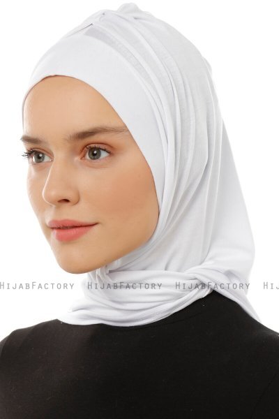 Isra Plain - Vit One-Piece Viskos Hijab