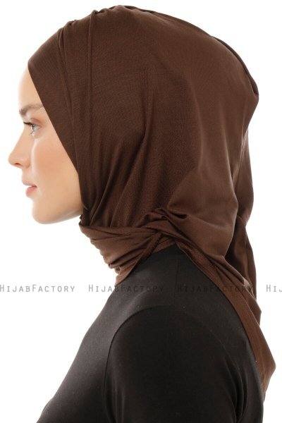 Isra Plain - Brun One-Piece Viskos Hijab