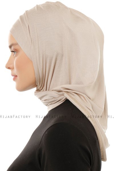 Isra Plain - Ljus Taupe One-Piece Viskos Hijab