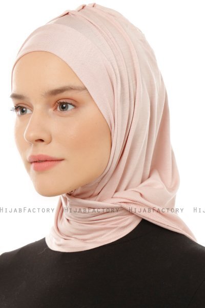 Isra Plain - Gammelrosa One-Piece Viskos Hijab