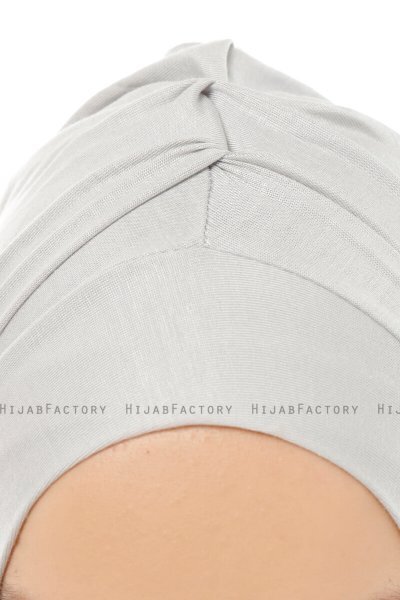 Isra Plain - Ljusgrå One-Piece Viskos Hijab