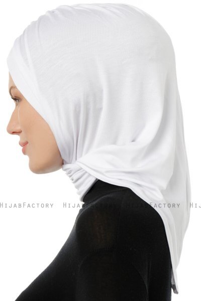 Isra Cross - Vit One-Piece Viskos Hijab