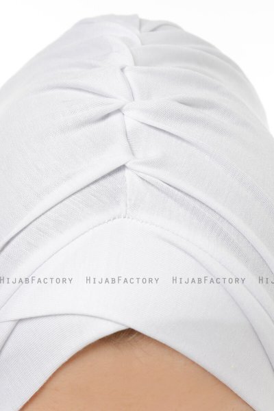 Isra Cross - Vit One-Piece Viskos Hijab