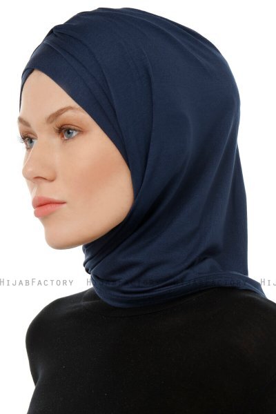 Isra Cross - Marinblå One-Piece Viskos Hijab