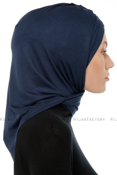 Isra Cross - Marinblå One-Piece Viskos Hijab