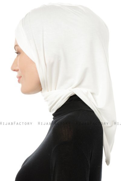 Isra Cross - Creme One-Piece Viskos Hijab