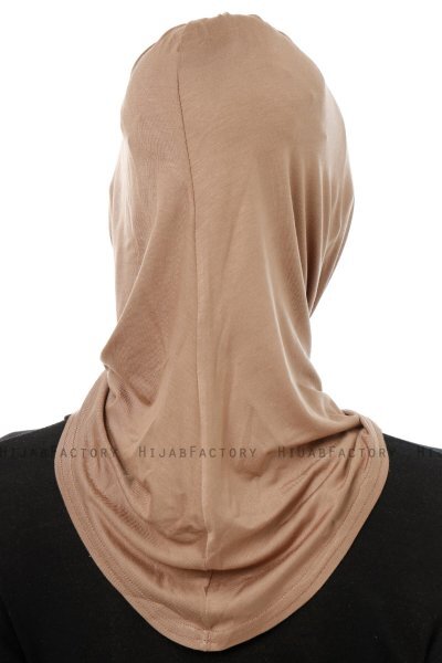 Isra Cross - Mörk Taupe One-Piece Viskos Hijab