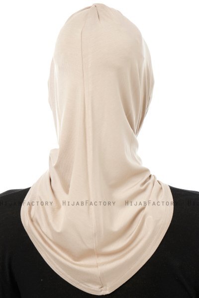 Isra Cross - Ljus Taupe One-Piece Viskos Hijab