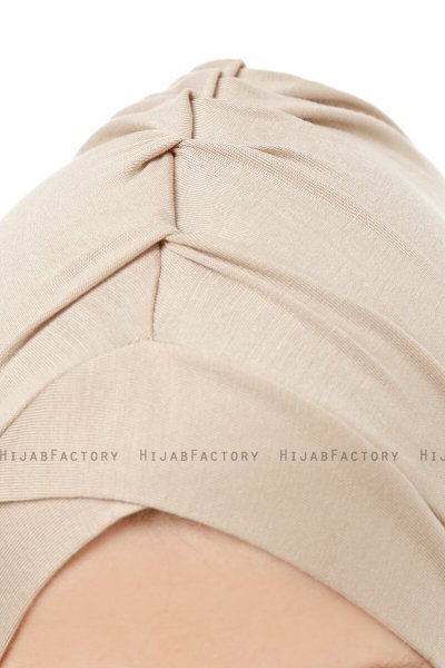 Isra Cross - Ljus Taupe One-Piece Viskos Hijab