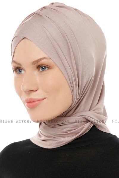 Isra Cross - Stengrå One-Piece Viskos Hijab
