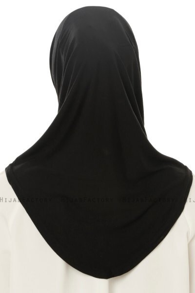 Hanfendy Plain Logo - Svart One-Piece Hijab