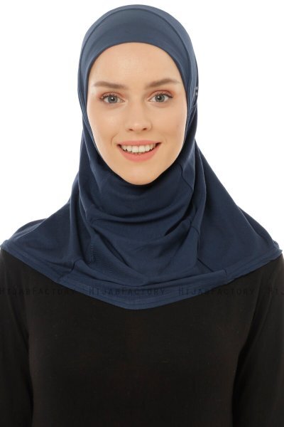 Hanfendy Plain Logo - Marinblå One-Piece Hijab