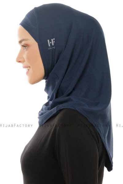 Hanfendy Plain Logo - Marinblå One-Piece Hijab