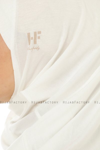 Hanfendy Plain Logo - Creme One-Piece Hijab