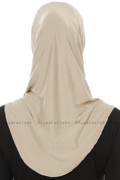 Hanfendy Plain Logo - Ljus Taupe One-Piece Hijab