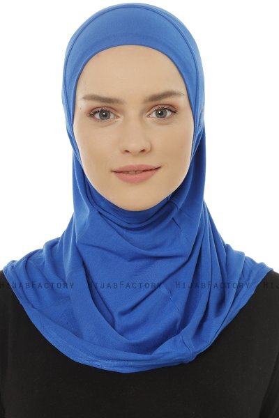 Hanfendy Plain Logo - Blå One-Piece Hijab