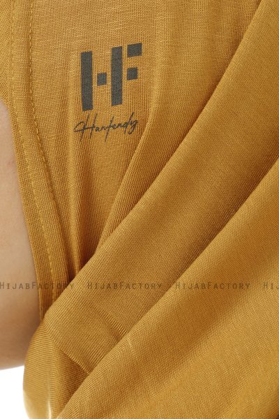 Hanfendy Plain Logo - Senapsgul One-Piece Hijab