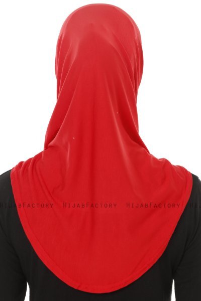 Hanfendy Plain Logo - Röd One-Piece Hijab