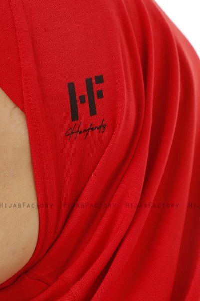Hanfendy Plain Logo - Röd One-Piece Hijab