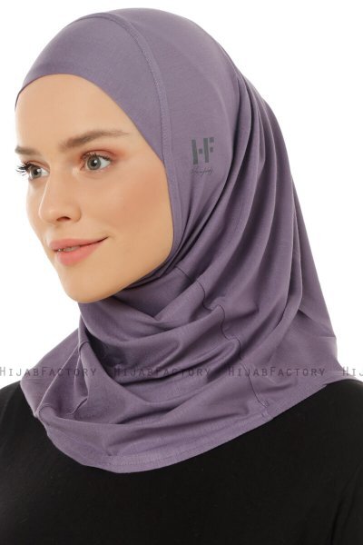 Hanfendy Plain Logo - Mörklila One-Piece Hijab