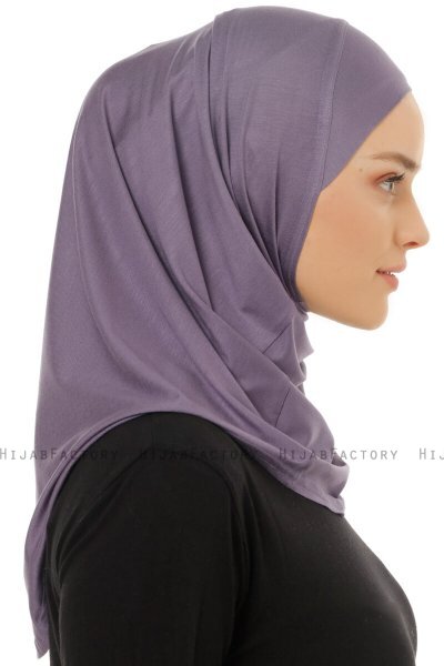 Hanfendy Plain Logo - Mörklila One-Piece Hijab