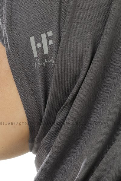 Hanfendy Plain Logo - Mörkgrå One-Piece Hijab