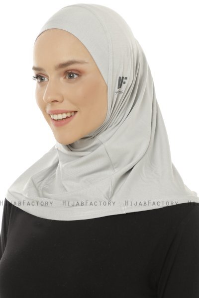 Hanfendy Plain Logo - Ljusgrå One-Piece Hijab