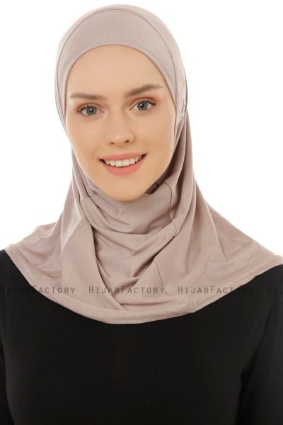 Hanfendy Plain Logo - Stengrå One-Piece Hijab